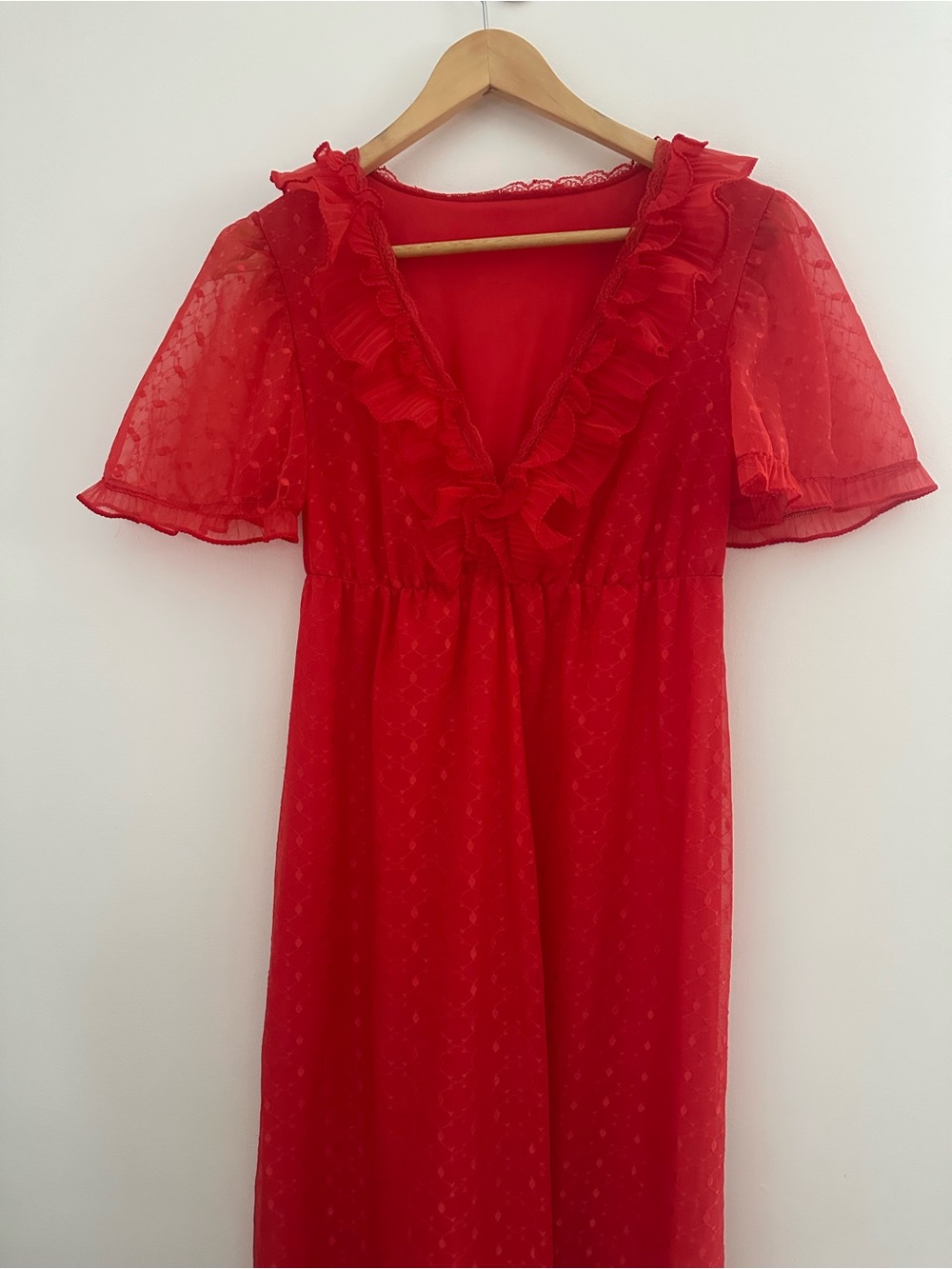 Vintage Empire Waist Red Dress
